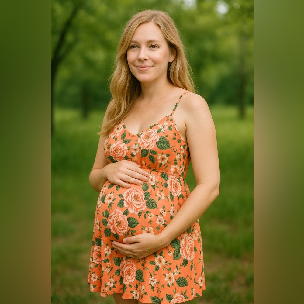 Asos maternity mini dress with floral print